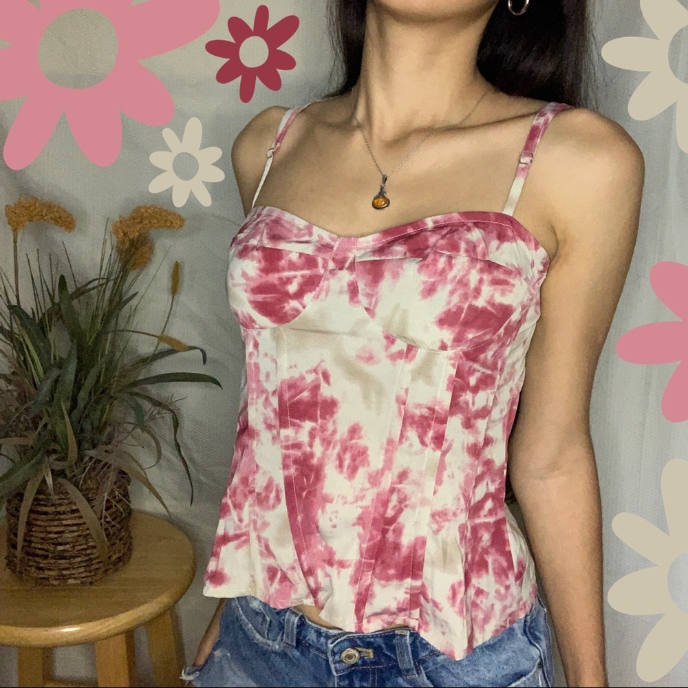 Beautiful tie-dye y2k bustier corset top size 6 from Pretty Little Thing